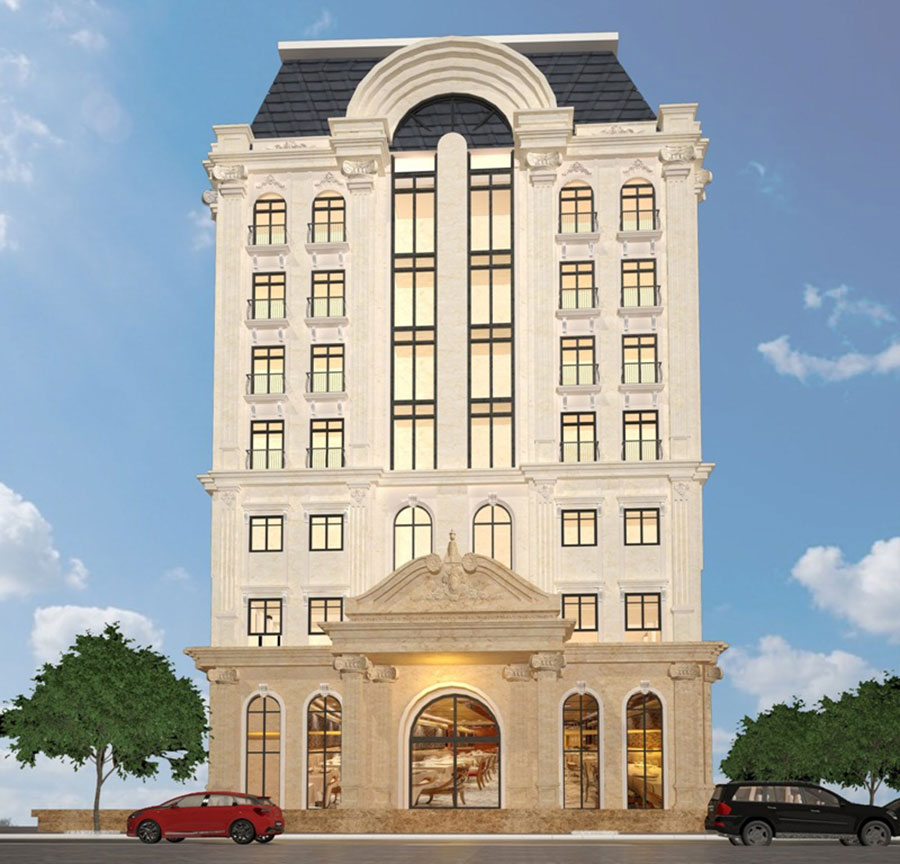 mặt tiền khách sạn tân cổ điển sang trọng