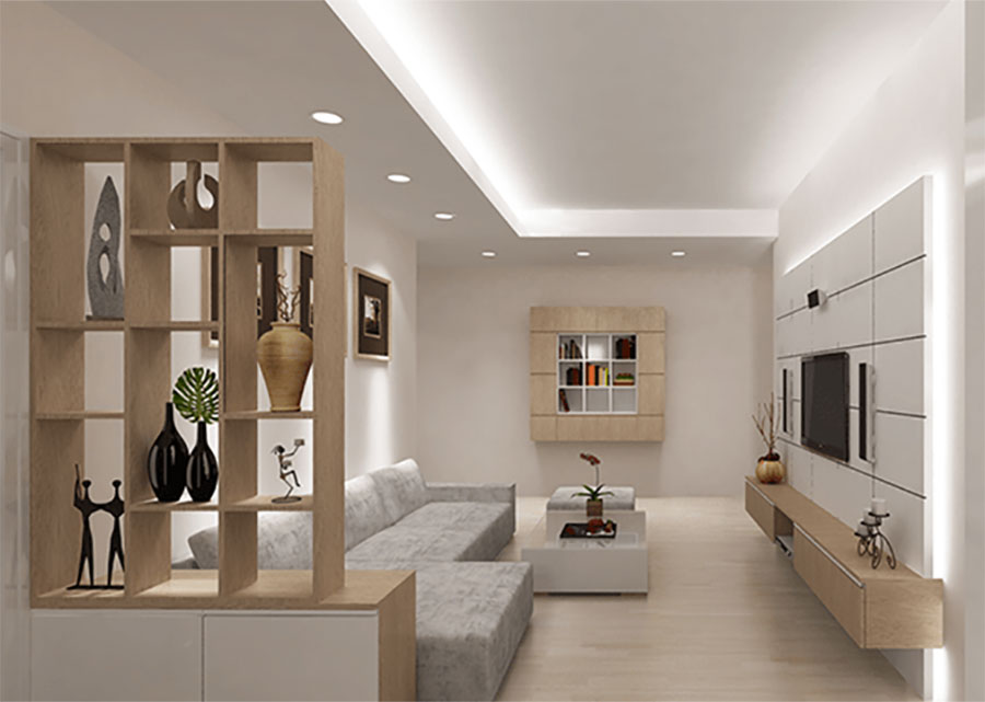 phòng khách nhà ống 4m rất tiện lợi