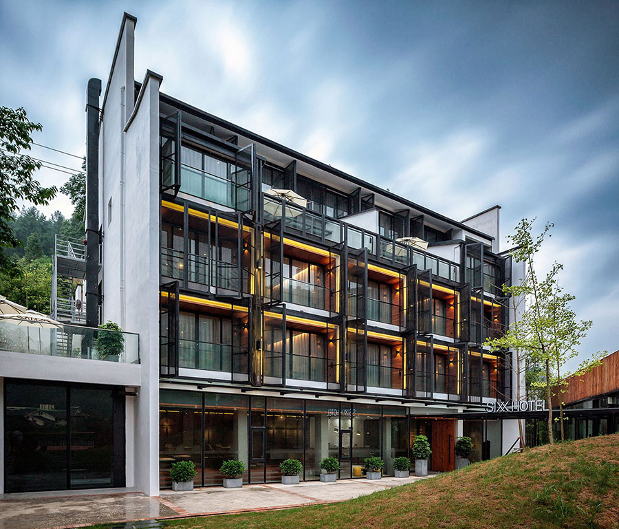 thiết kế khách sạn mini theo phong cách hiện đại